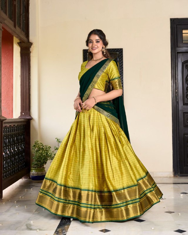 "UNVEIL THE MAJESTY! Paithani Cotton Silk Lehenga