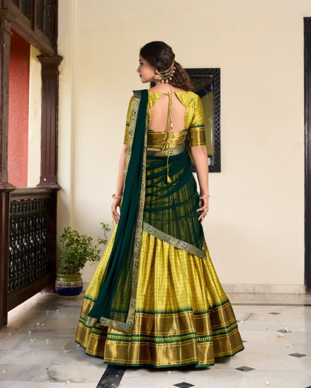 "UNVEIL THE MAJESTY! Paithani Cotton Silk Lehenga