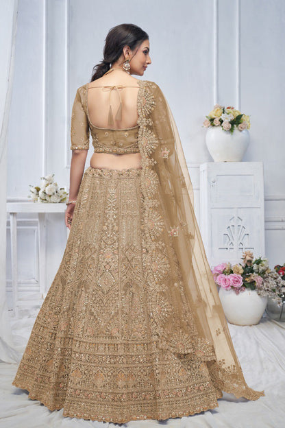 "Introducing the Royal Grandeur Bridal Brown Lehenga!