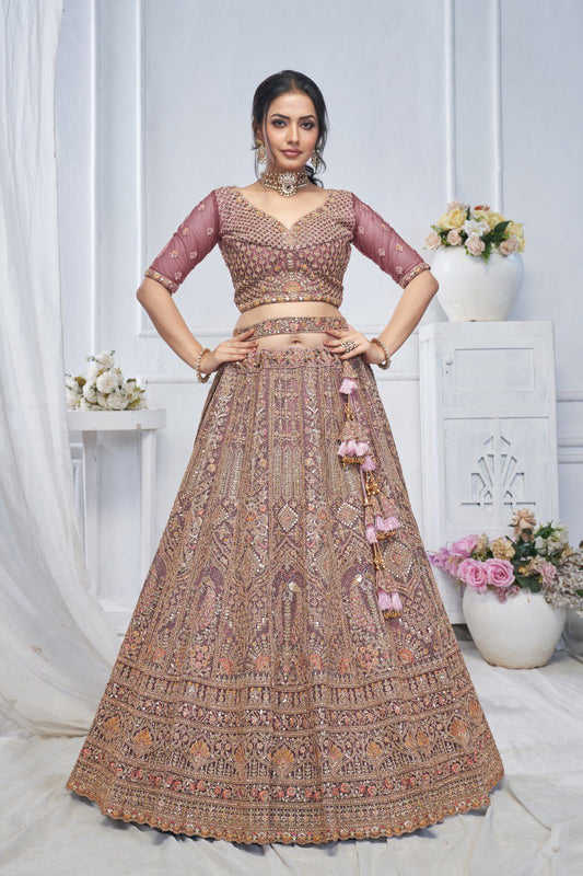 "Introducing the Royal Grandeur Bridal Onion Lehenga!